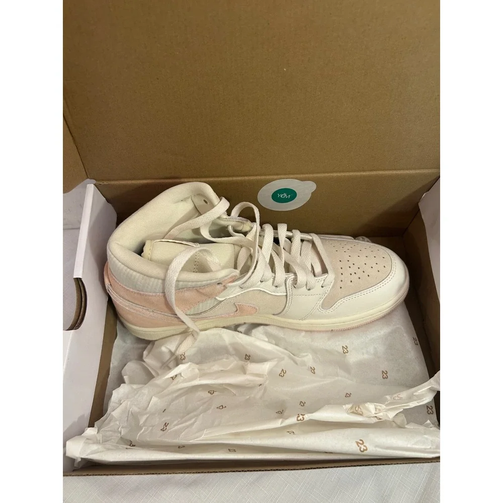 Jordan Air Jordan 1 Mid SE 9.5 Coconut Milk Legend Pink Suede Womens